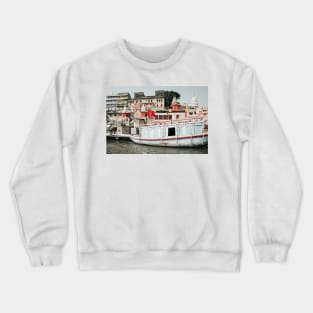 Varanasi, boat in river Ganges, India Crewneck Sweatshirt